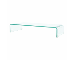 vidaXL Mobile/Rialzo Porta TV in Vetro Trasparente 80x30x13 cm