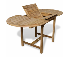 vidaXL Tavolo da Pranzo Estendibile in Teak (110-160)x80x75 cm