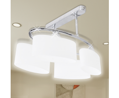 vidaXL Lampada da soffitto lampadario di vetro ellissoidale 4 lampadine E14