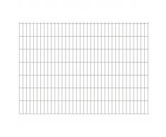 vidaXL 2D Pannello di Recinzione Giardino 2008x1430 mm 12m Argento
