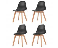 vidaXL Set 4 Pz Sedie per Sala da Pranzo Nere