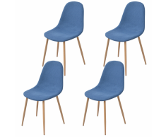 vidaXL 4 Pz Sedie per Sala da Pranzo in Stoffa Blu