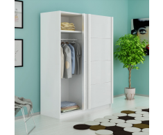 vidaXL Armadio 2 Ante Scorrevoli Bianco Opaco 150 cm