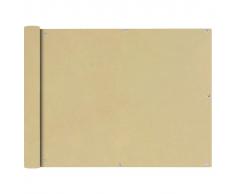 vidaXL Paravento da Balcone in Tessuto Oxford 90x600 cm Beige