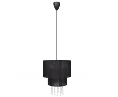 vidaXL Lampada di soffitto pendente, Lampadario cristallo nero