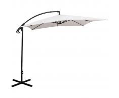 vidaXL Ombrellone parasole cantilever Banana bianco sabbia 2,5x2,5 m