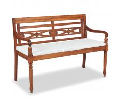 vidaXL Panchina Batavia a 2 Posti in Legno di Teak 120x51,5x84 cm
