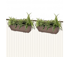 vidaXL Set 2 pz Piantatrice trapezoidale in rattan per balcone 50 cmi Marrone