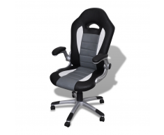 vidaXL Sedia ufficio in pelle design moderno grigio