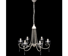 vidaXL Lampada da soffitto pendente elegante lampadario bianco 6 portalampade