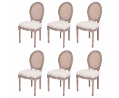 vidaXL Sedie per Sala da Pranzo 6 pz in Tela e Rattan