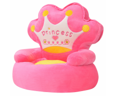 vidaXL Poltrona Imbottita per Bambini Principessa Rosa