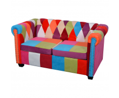 vidaXL Chesterfield Divano a 2 Posti in Tessuto
