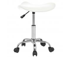 vidaXL Sgabello Girevole da Bar in Pelle Artificiale Bianco