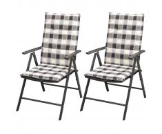 vidaXL 2 pz Sedie da Giardino con Cuscini Polirattan e Alluminio Nere