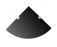 vidaXL Scaffale Angolare con Supporti Cromati in Vetro Nero 35x35 cm