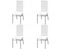 vidaXL 4 Pz Sedie per Sala da Pranzo Bianche