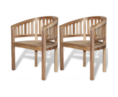 vidaXL Set 2 pz Sedia a banana in legno di teak