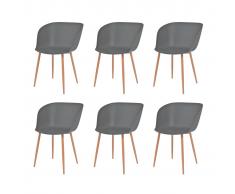 vidaXL 6 pz Sedie Sala da Pranzo Grigie