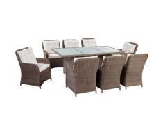 vidaXL Set Tavolo e Sedie per Esterni 25 pz in Polirattan Marrone