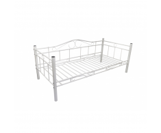 vidaXL Divano letto di metallo 90 x 200 cm Bianco