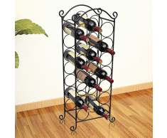 vidaXL Porta Bottiglie di Vino in Metallo per 21 50106