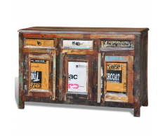 vidaXL Armadietto a credenza vintage legno riciclato 3 cassetti sportelli
