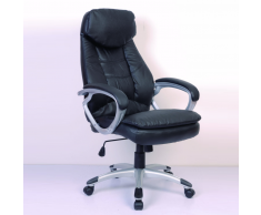 vidaXL Sedia poltrona ufficio girevole in pelle, nera