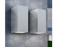 vidaXL Applique LED da Parete Quadrata 2 pz Proiezione Alto/in Basso