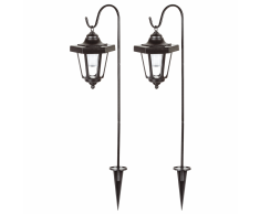 SMARTWARES Lampione per giardino solare 2 pezzi 0,12 W nero GOS-001-DB
