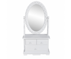 vidaXL Tavolo make up stile classico con specchio ovale oscillante