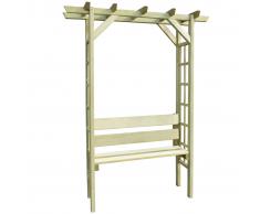 vidaXL Pergolato con Panca 150x50x200 cm in Legno di Pino Impregnato