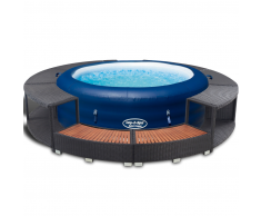 Bestway Lay-z-Spa Jacuzzi Gonfiabile 196x61 cm con Bordo in PE Rattan 14294