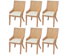 vidaXL Sedie da pranzo 6 pz in rattan