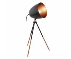EGLO Lampada da Tavolo CHESTER Nera e Ramata 49385