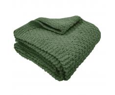 Overseas Coperta fatta a maglia 130x150 cm oliva