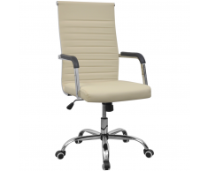 vidaXL Sedia da ufficio in pelle artificiale 55 x 63 cm crema