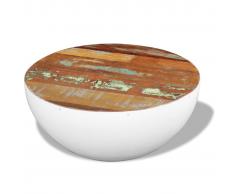 vidaXL Tavolino da Caffè Forma di Coppa Legno Recupero 60x60x30cm