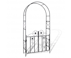 vidaXL Arco con porta da giardino per piante rampicanti