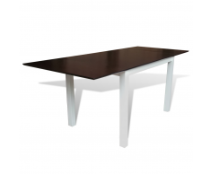 vidaXL Tavolo da pranzo allungabile in legno marrone e bianco 195 cm