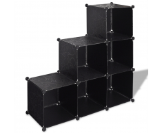 vidaXL Scaffale nero con cubi 6 scomparti 110 x 37 cm