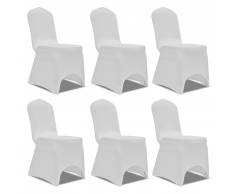 vidaXL Coprisedia in Tessuto elasticizzato Bianco 6 pezzi