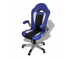 vidaXL Blu sedia ufficio in pelle design moderno