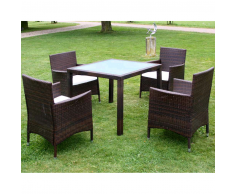 vidaXL Set Tavolo e Sedie per Esterni 9 pz in Polirattan Marrone