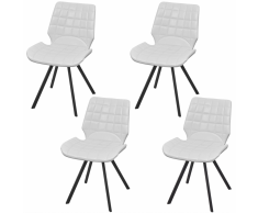 vidaXL Sedia da pranzo in similpelle 4 pezzi colore bianco
