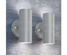 vidaXL Applique LED Parete 2pz Acciaio Inox Proiezione Alto/Basso
