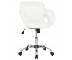vidaXL Sgabello Girevole da Bar in Pelle Artificiale Bianco