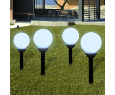 vidaXL Lampione solare a LED da giardino 15cm 4pz con picchetto