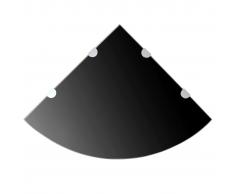 vidaXL Scaffale Angolare con Supporti Cromati Vetro Nero 45x45 cm