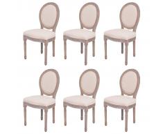 vidaXL Sedie per Sala da Pranzo 6 pz in Tela